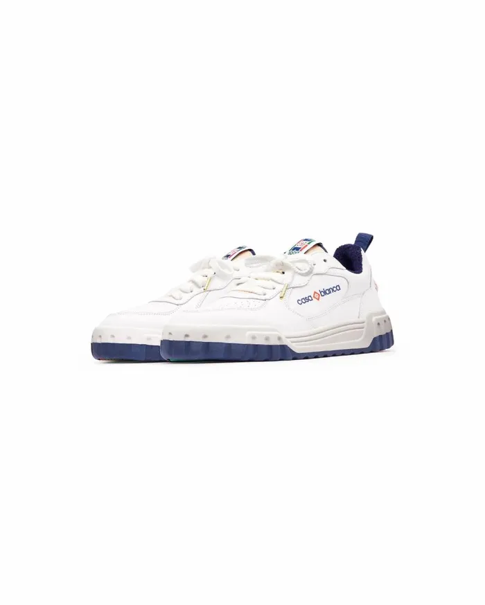 Sneakers Men Casablanca Paris Court White and Navy Sneaker