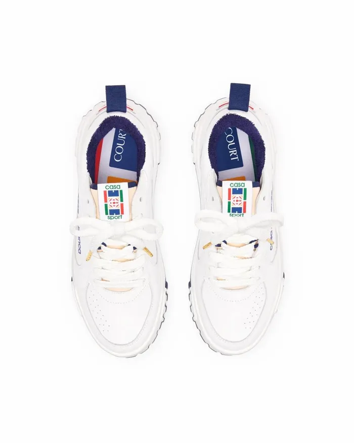 Sneakers Men Casablanca Paris Court White and Navy Sneaker