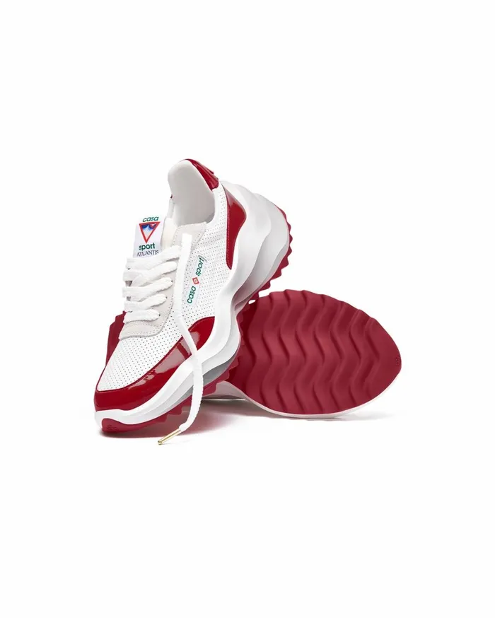 Sneakers Women Casablanca Paris Atlantis White and Haute Red Sneaker