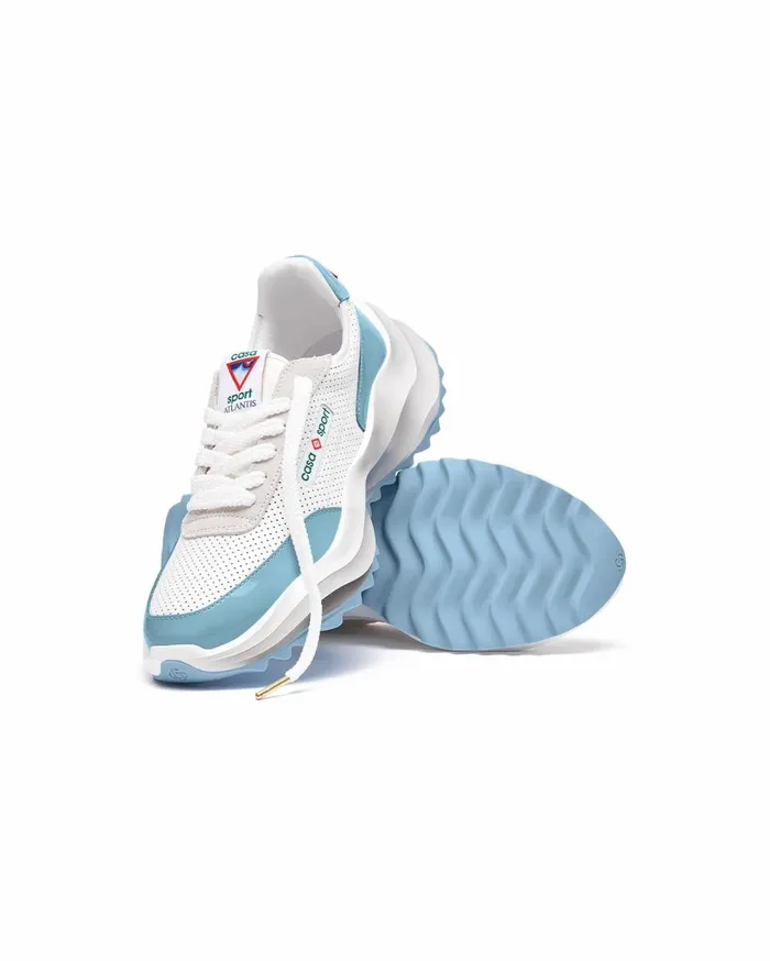 Sneakers Women Casablanca Paris Atlantis White and Powder Blue Sneaker