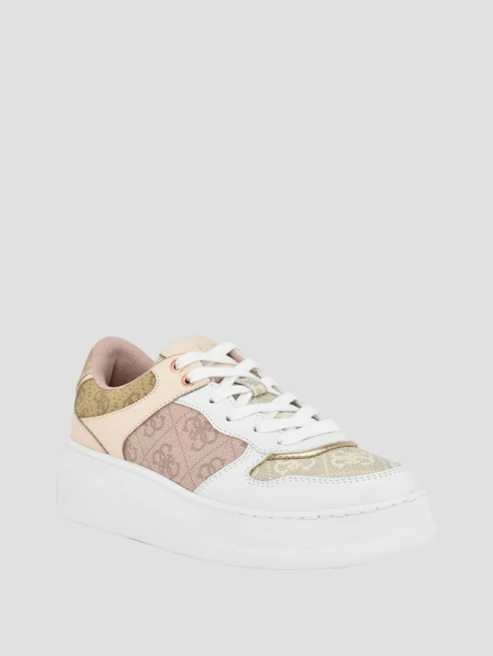 Sneakers Women Cleva Contrasting LowTop Sneakers Light Natural 110 GUESS