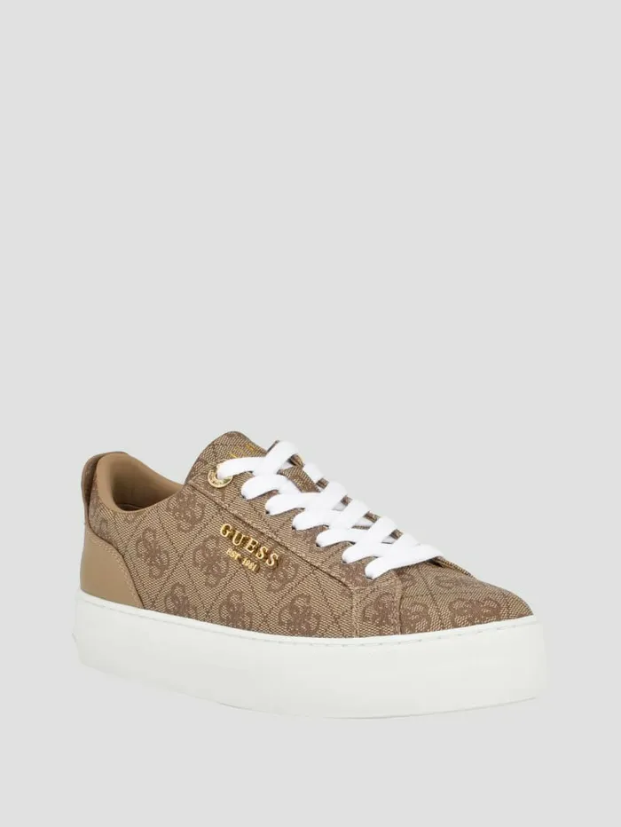 Sneakers Women GUESS Logo Print LowTop Sneakers Light Natural 110