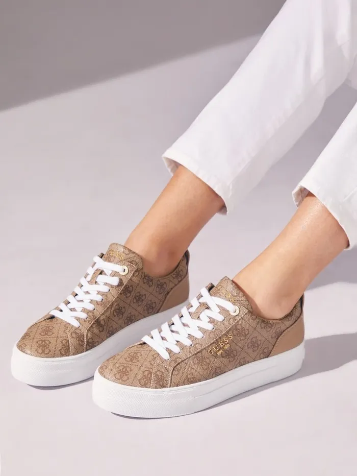 Sneakers Women GUESS Logo Print LowTop Sneakers Light Natural 110 Sneakers Women GUESS Logo Print LowTop Sneakers Light Natural 110