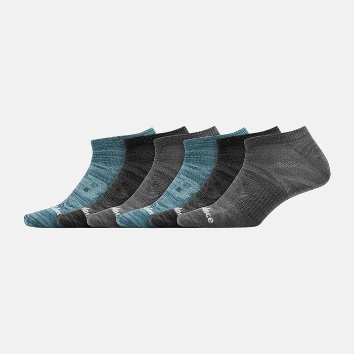 Socks Flat Knit No Show Socks 6 Pack ASSORTED COLORS 3 New Balance MenWomen