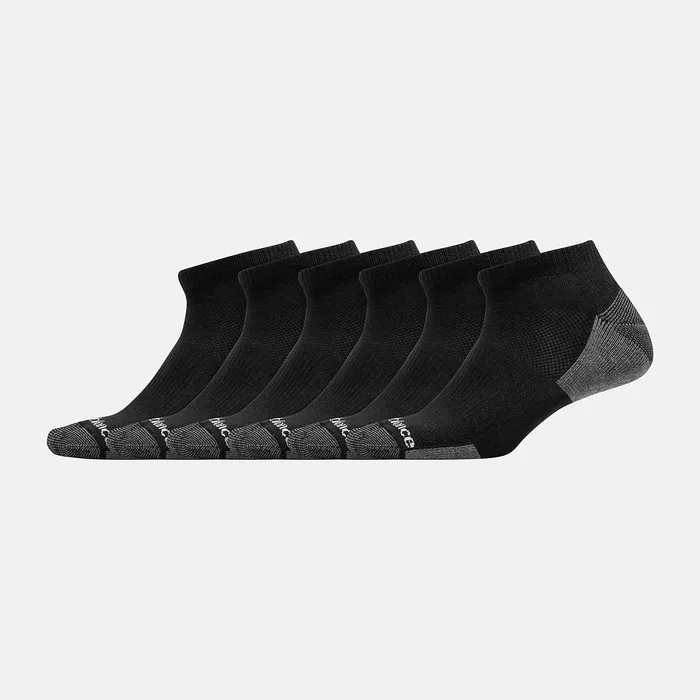 Socks New Balance MenWomen Cushioned Low Cut Socks 6 Pack BLACK