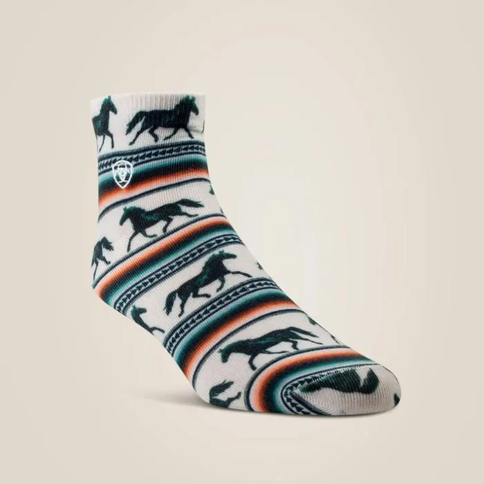 Socks Women Ariat Serape Horseprint Qtr Crew 2 Pair Multi Color Pack Blackcreamserape Socks Women Ariat Serape Horseprint Qtr Crew 2 Pair Multi Color Pack Blackcreamserape