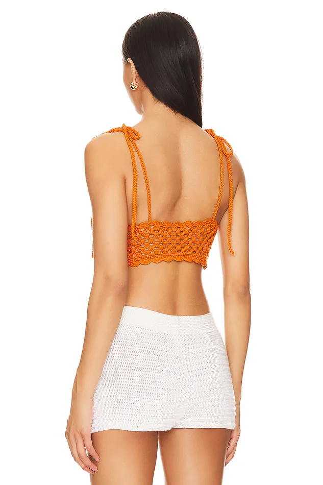 Solana Crochet Top Orange Women Lovers and Friends Tops