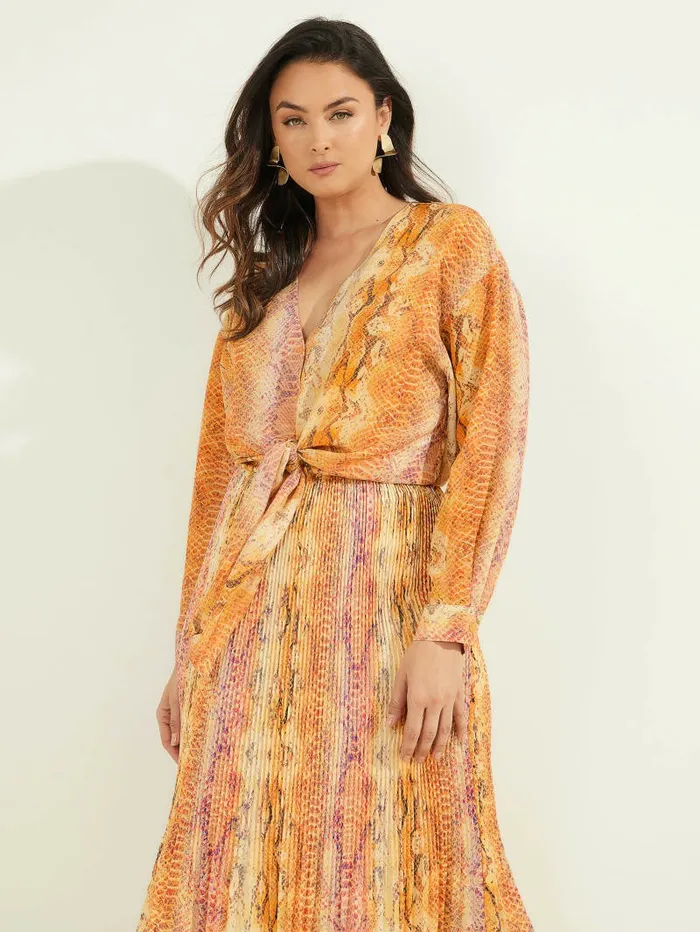 Sonora Silk TieFront Blouse Sonora Skin Tops GUESS Women Sonora Silk TieFront Blouse Sonora Skin Tops GUESS Women