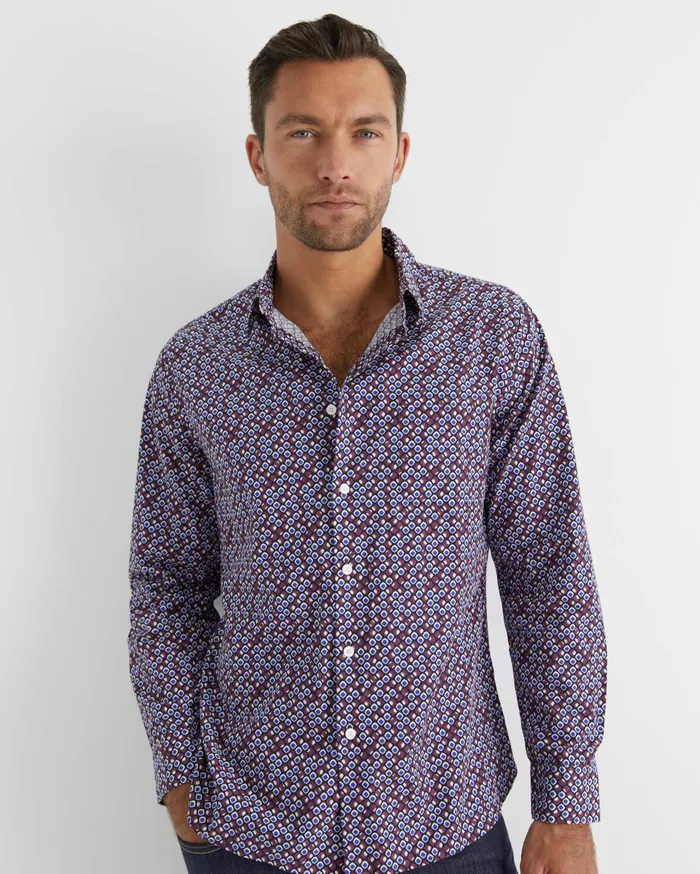 Sportscraft Azra Liberty Shirt Wineberry Men Shirts