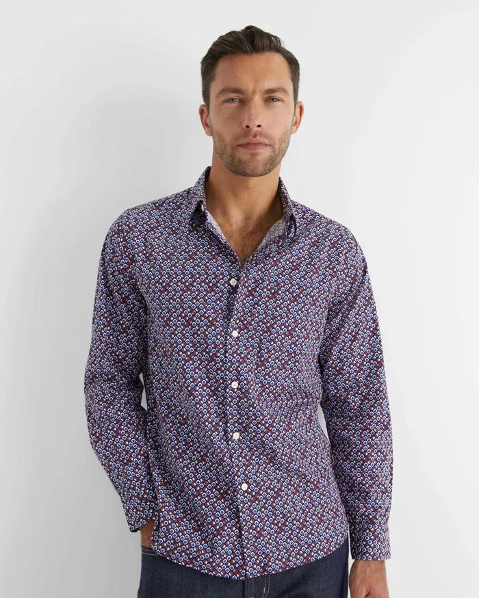 Sportscraft Azra Liberty Shirt Wineberry Men Shirts