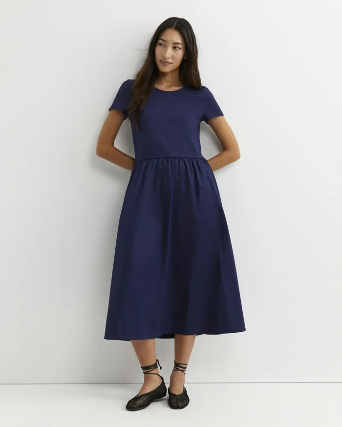Sportscraft Bonnie Half Sleeve Midi Dress Navy Women Dresses