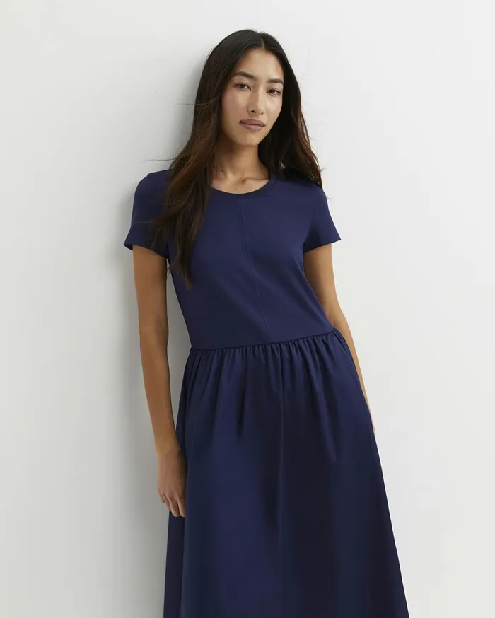 Sportscraft Bonnie Half Sleeve Midi Dress Navy Women Dresses