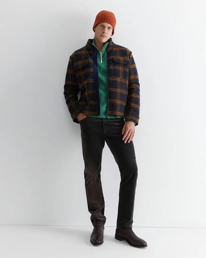 Sportscraft Branson Quarter Zip Dark Sage Men Knitwear