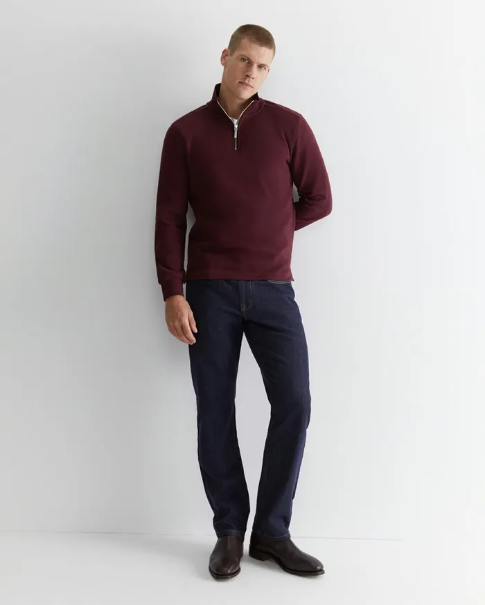 Sportscraft Branson Quarter Zip Wineberry Men Knitwear