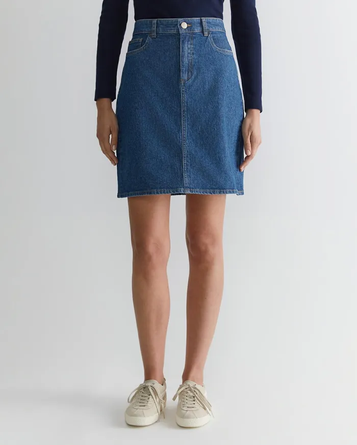 Sportscraft Brodie Denim Skirt Mid Wash Women Skirts