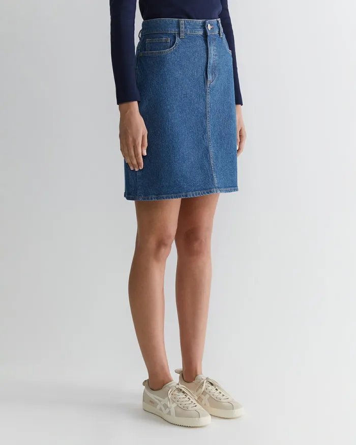 Sportscraft Brodie Denim Skirt Mid Wash Women Skirts
