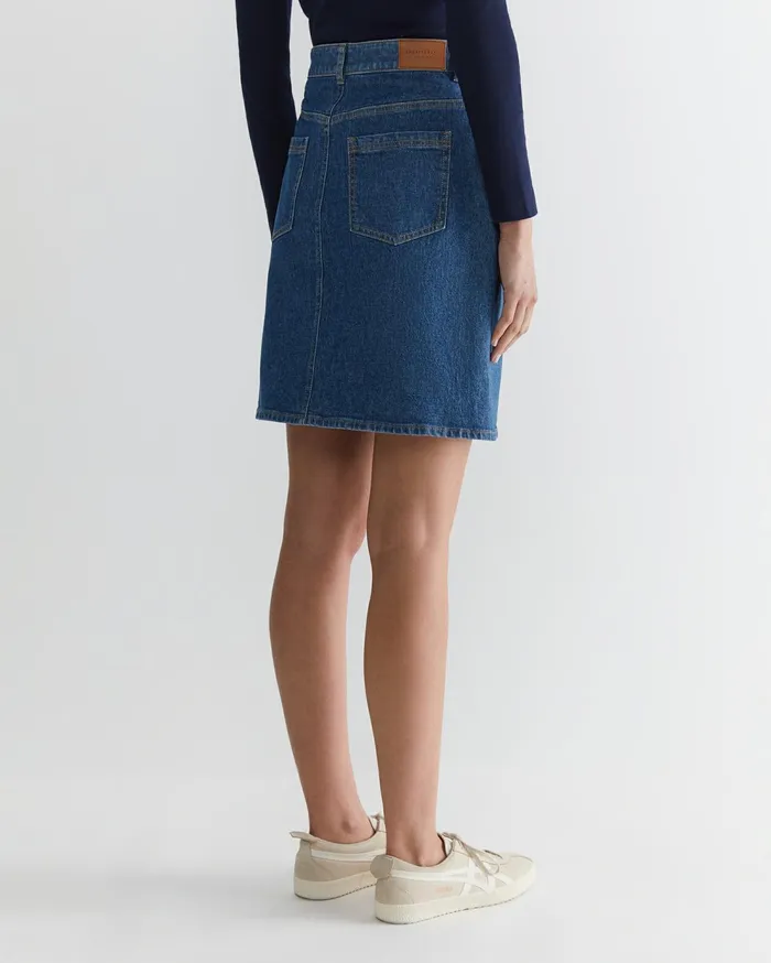 Sportscraft Brodie Denim Skirt Mid Wash Women Skirts