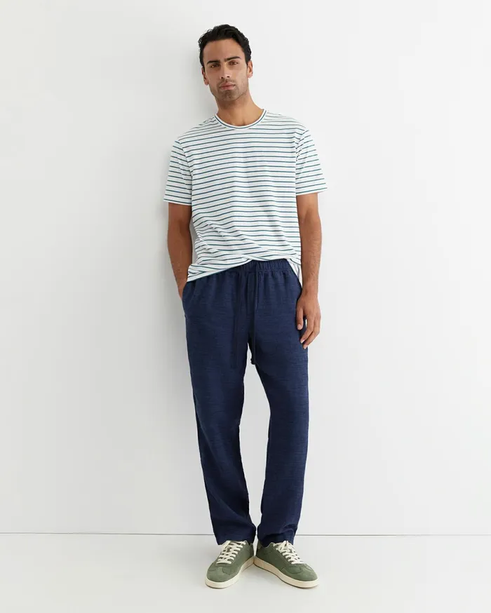 Sportscraft Caffery Yarn Dyed Linen Pant Navy Men Pants