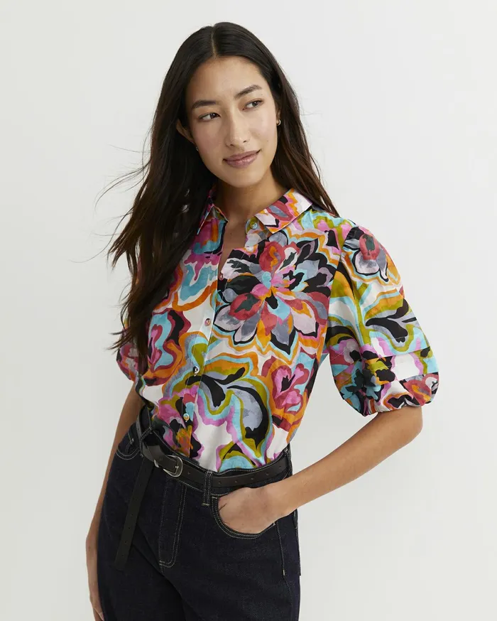 Sportscraft Fiola Lantern Sleeve Blouse Multi Women Shirts