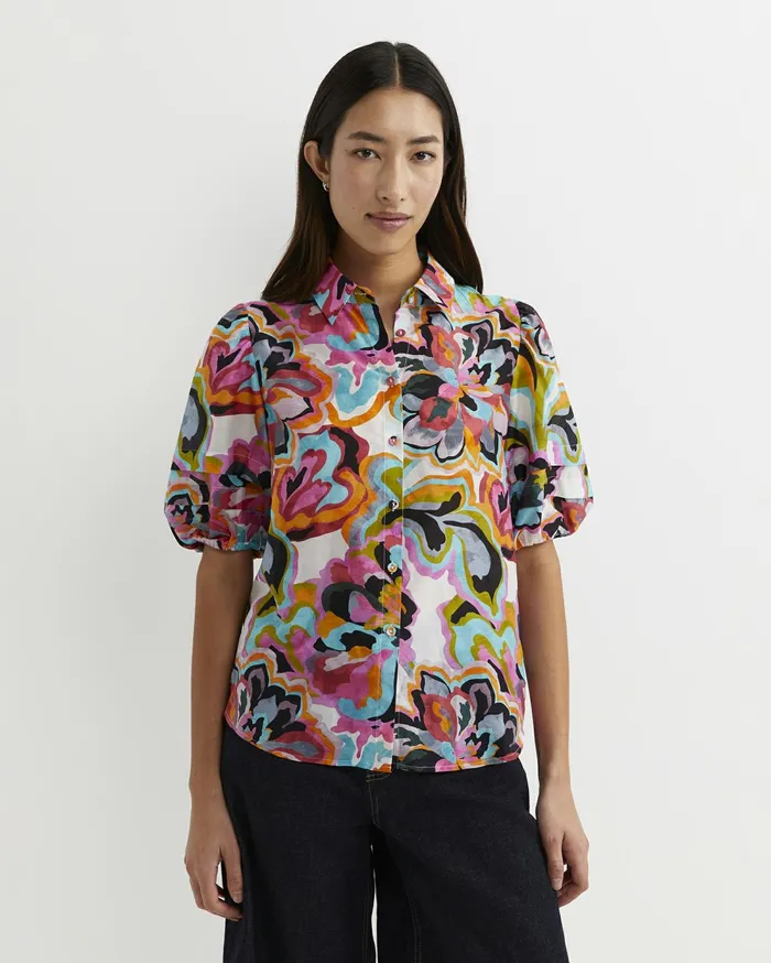 Sportscraft Fiola Lantern Sleeve Blouse Multi Women Shirts