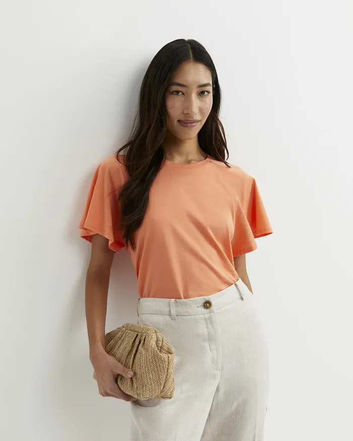 Sportscraft Flutter Short Sleeve Tee Tangerine Women Tops and Tees