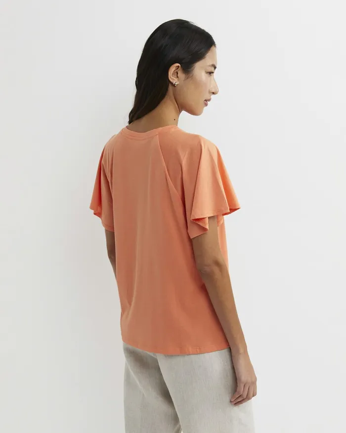 Sportscraft Flutter Short Sleeve Tee Tangerine Women Tops and Tees