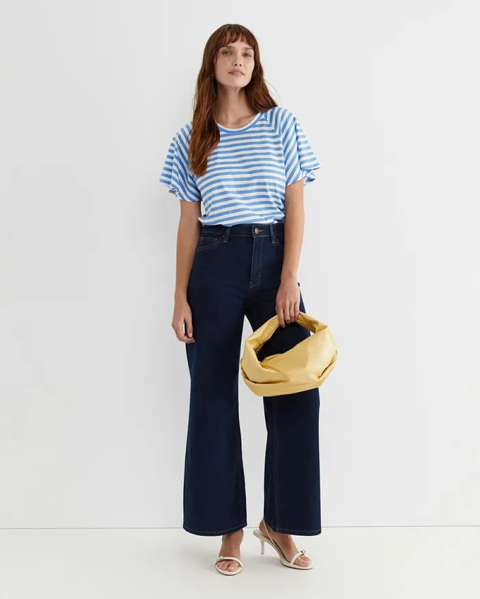 Sportscraft Flutter Short Sleeve Tee Whiteblue Women Tops and Tees