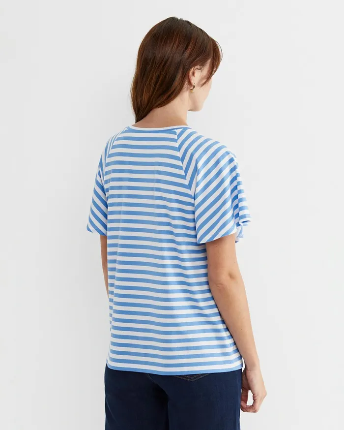 Sportscraft Flutter Short Sleeve Tee Whiteblue Women Tops and Tees