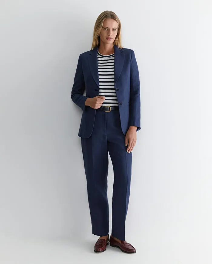 Sportscraft Freya Linen Blazer Navy Women Jackets and Vests
