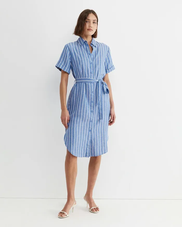 Sportscraft Hera Stripe Shirt Dress Bluewhite Women Dresses