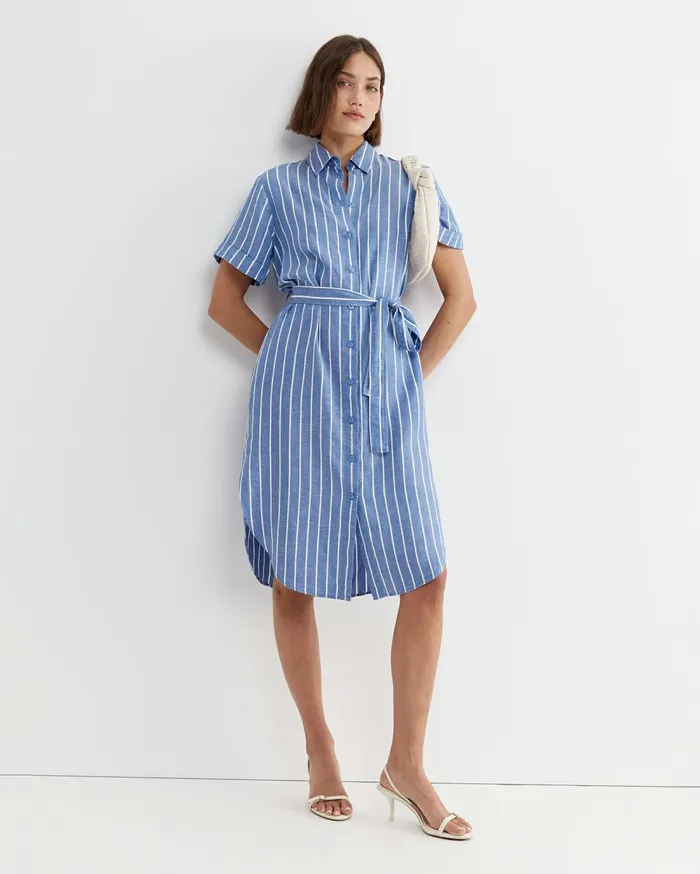 Sportscraft Hera Stripe Shirt Dress Bluewhite Women Dresses
