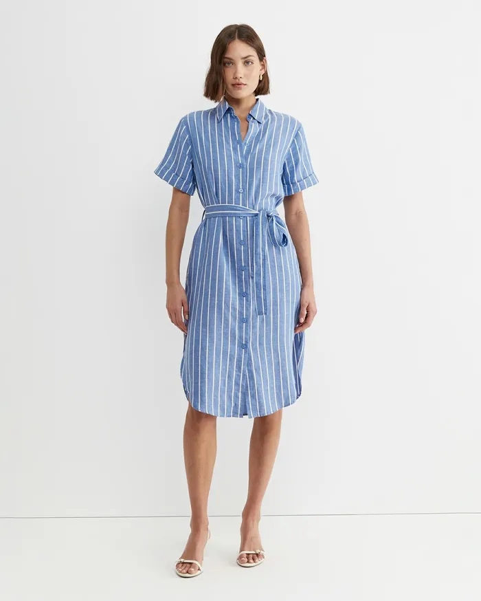 Sportscraft Hera Stripe Shirt Dress Bluewhite Women Dresses