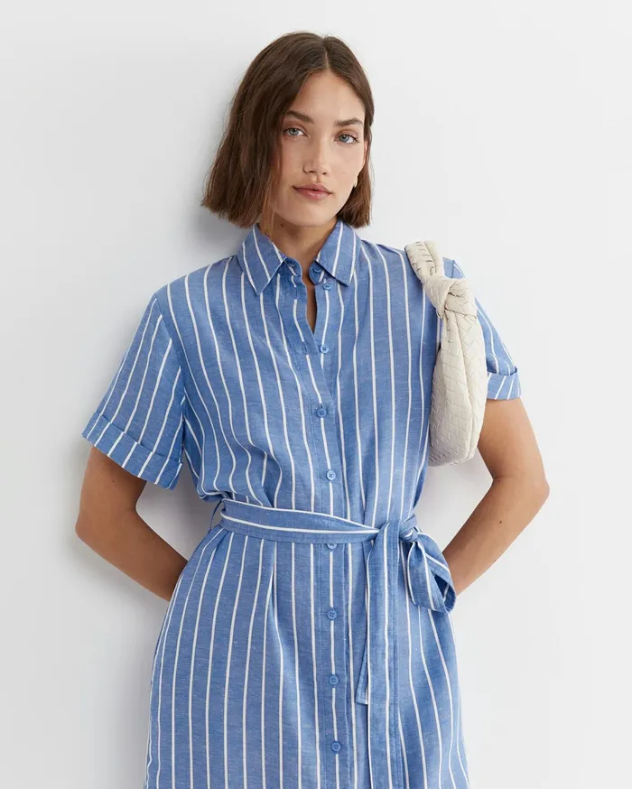 Sportscraft Hera Stripe Shirt Dress Bluewhite Women Dresses
