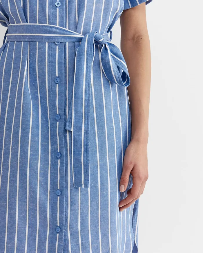 Sportscraft Hera Stripe Shirt Dress Bluewhite Women Dresses
