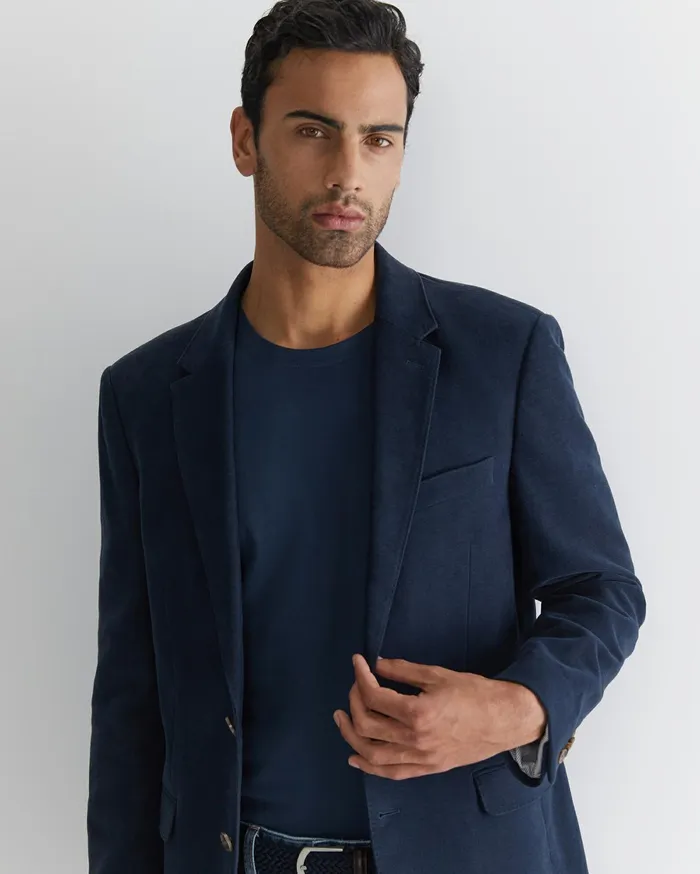 Sportscraft Italian Moleskin Blazer Navy Men Jackets and Blazers