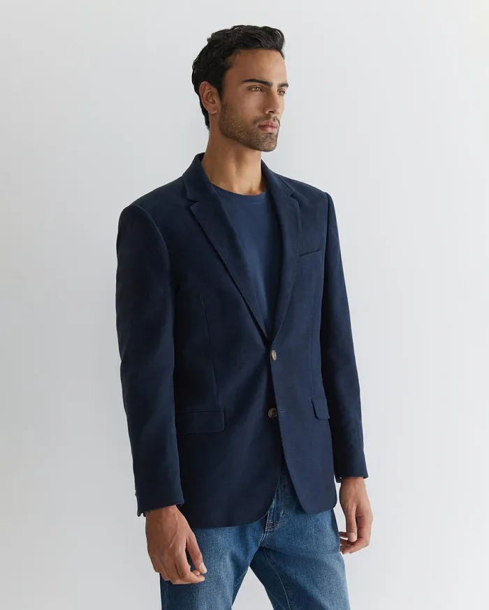 Sportscraft Italian Moleskin Blazer Navy Men Jackets and Blazers
