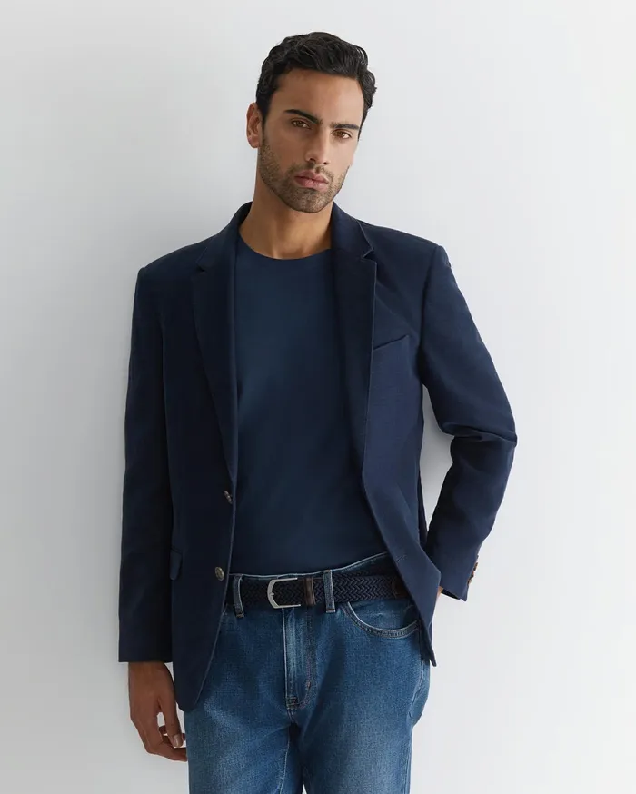 Sportscraft Italian Moleskin Blazer Navy Men Jackets and Blazers