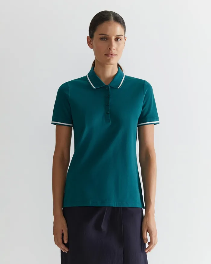 Sportscraft Jodie Pique Polo Teal Women Tops and Tees
