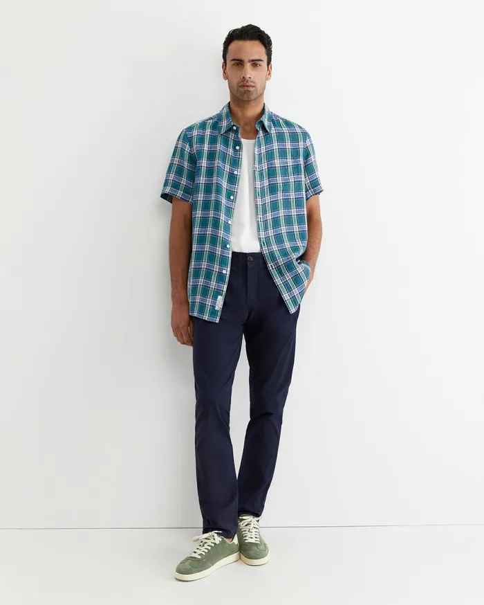 Sportscraft Johnston Short Sleeve Linen Check Shirt Multi Men Shirts