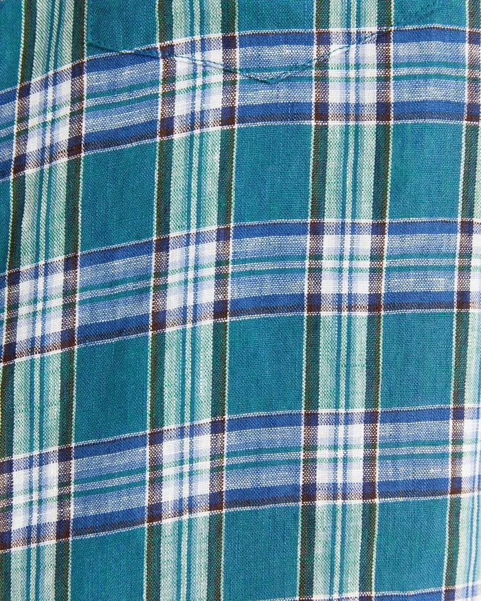 Sportscraft Johnston Short Sleeve Linen Check Shirt Multi Men Shirts
