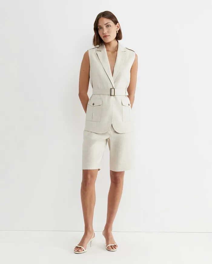 Sportscraft Lena Bermuda Linen Short String Women Shorts