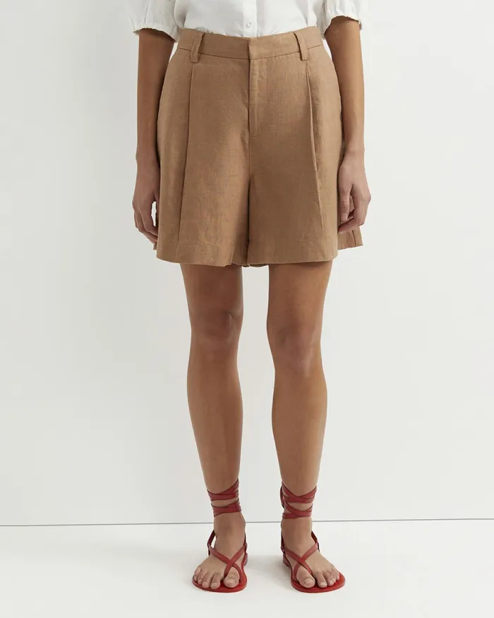 Sportscraft Lilou Linen Short Tan Women Shorts