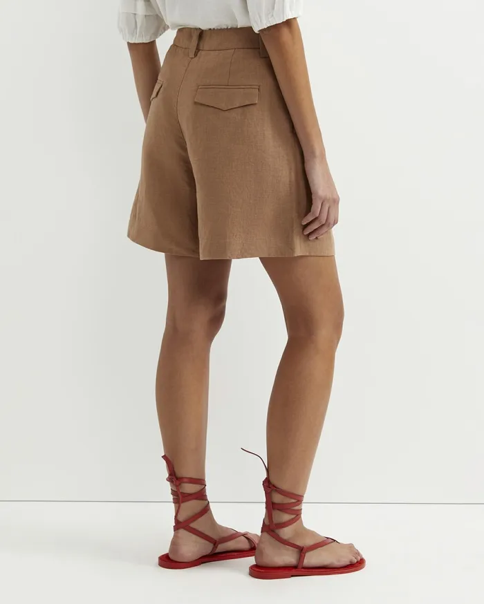 Sportscraft Lilou Linen Short Tan Women Shorts
