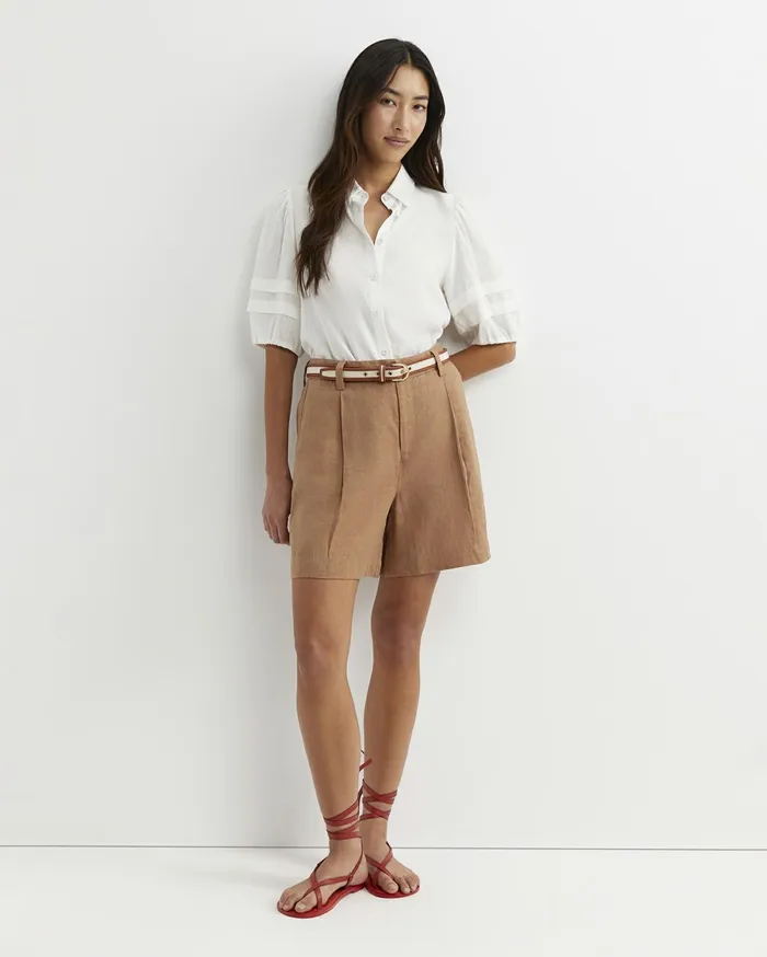 Sportscraft Lilou Linen Short Tan Women Shorts