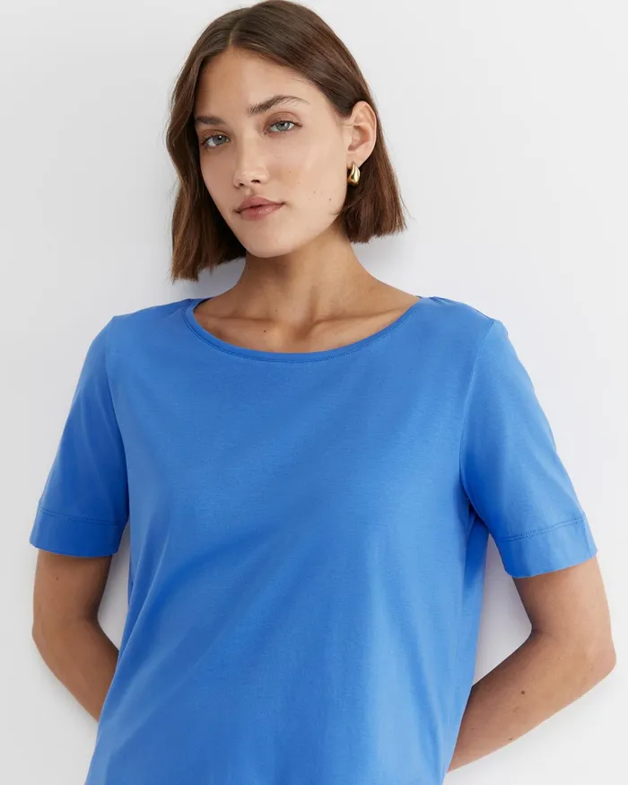 Sportscraft Mercerised Cotton Tee Cerulean Women Tops and Tees