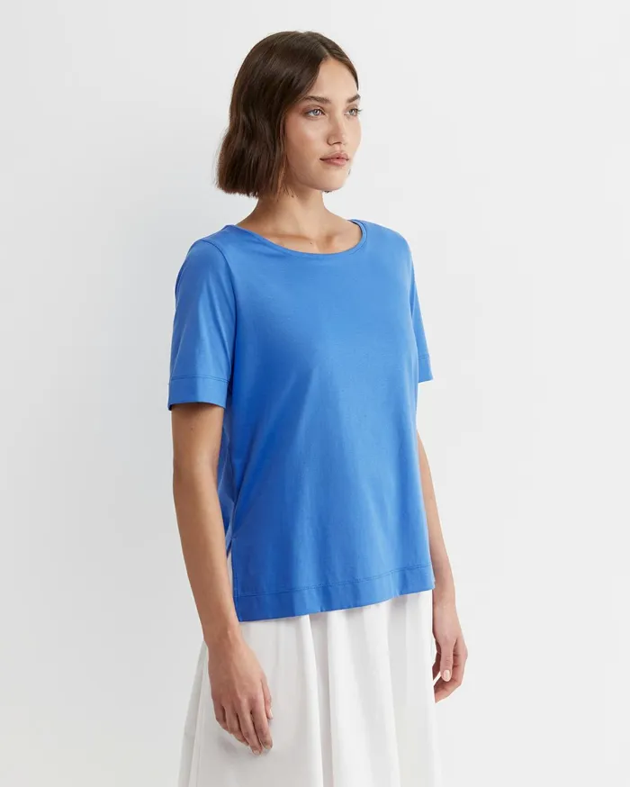 Sportscraft Mercerised Cotton Tee Cerulean Women Tops and Tees