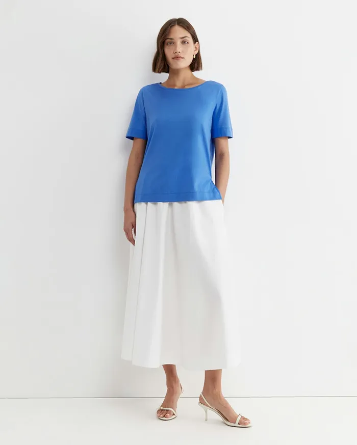 Sportscraft Mercerised Cotton Tee Cerulean Women Tops and Tees