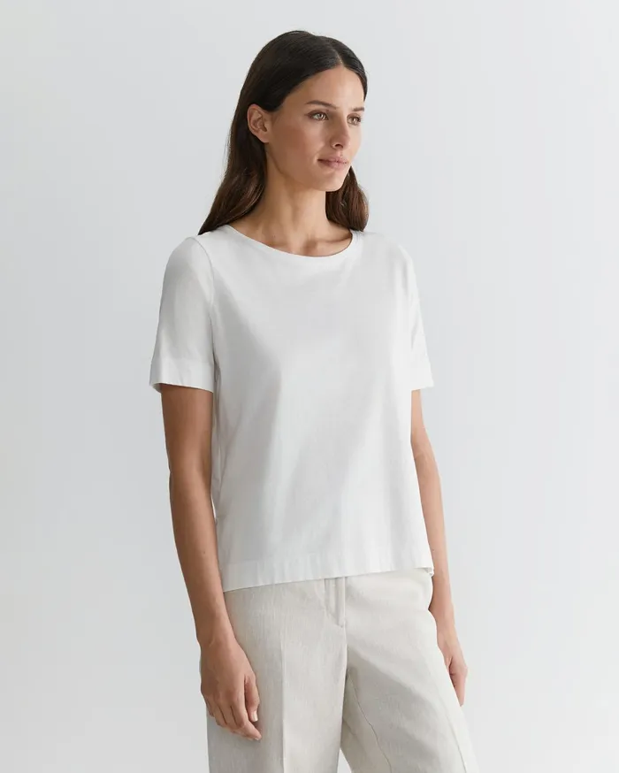 Sportscraft Mercerised Cotton Tee White Women Tops and Tees
