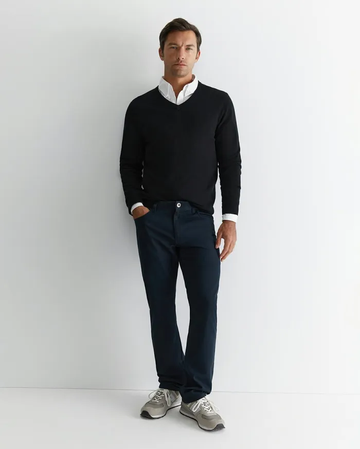 Sportscraft Merino VNeck Knit Black Men Knitwear