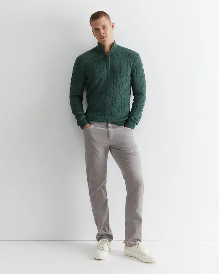 Sportscraft Munro Cable Wool Quarter Zip Green Melange Men Jackets and Blazers Sportscraft Munro Cable Wool Quarter Zip Green Melange Men Jackets and Blazers